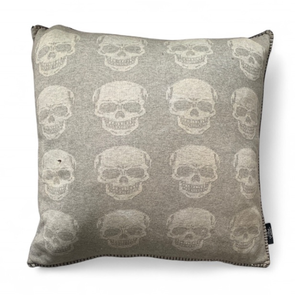 Witch Crafters Skull Print Goth Decorative Feather Throw Pillow